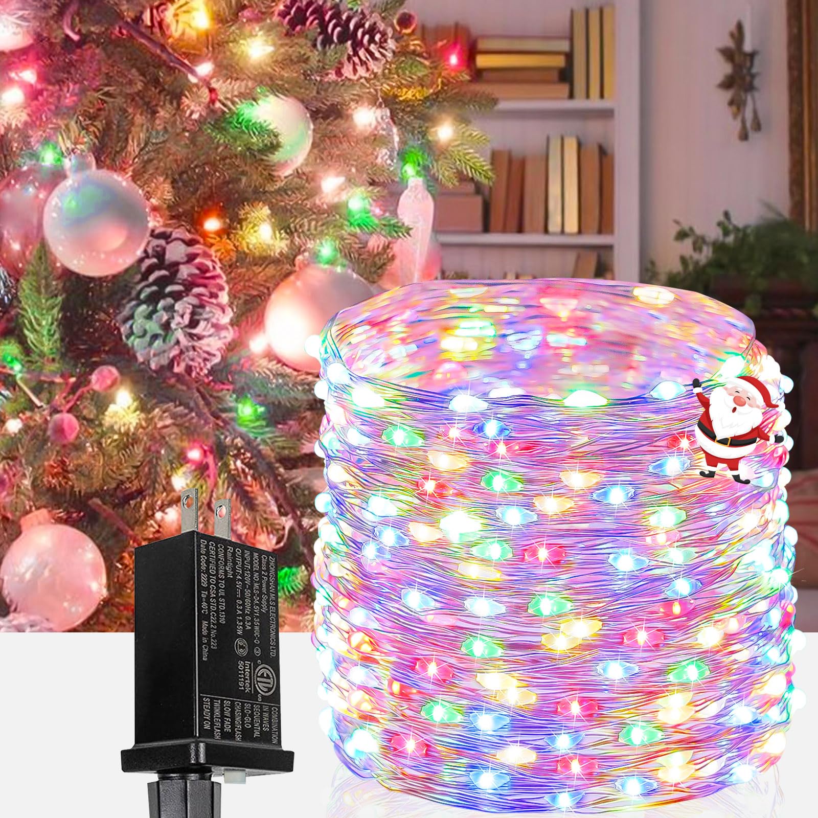 66Ft 200 LED Fairy Lights Plug in, Waterproof String Lights Outdoor & Indoor 8 Modes Christmas Light Bedroom Decor, Timer Twinkle Lights for Girl's Room Garden Party Christmas Decorations (Warm White)