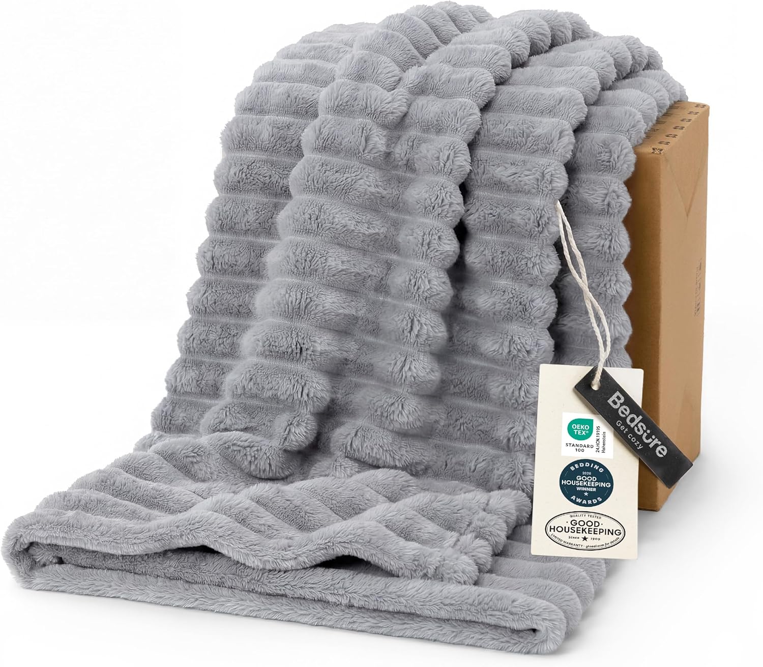 Bedsure GentleSoft White Throw Blanket for Couch - Mothers Gifts Day Birthday Gifts for Women Mom Her, Soft Cozy Fleece Throw Blanket for Girl, Room Home Bedroom Spring Decor, Off White, 50x60 Inches