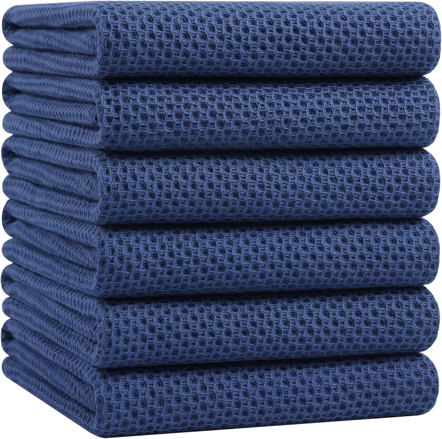 Homaxy 100% Cotton Waffle Weave Kitchen Dish Cloths, Ultra Soft Absorbent Quick Drying Dish Towels, 12 x 12 Inches, 6-Pack, Apricot