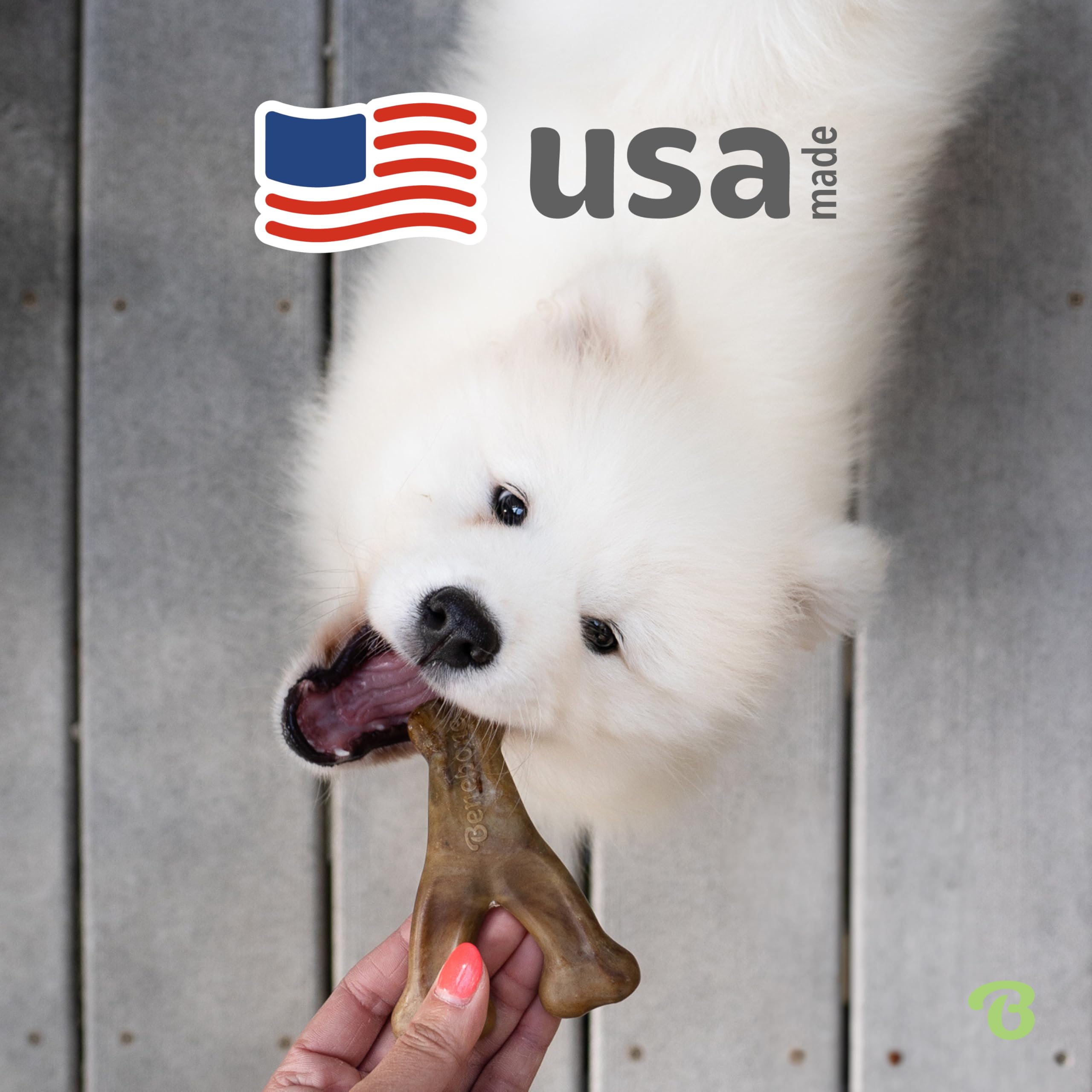 Benebone Wishbone Durable Dog Chew Toy for Aggressive Chewers, Real Bacon, Made in USA, Medium