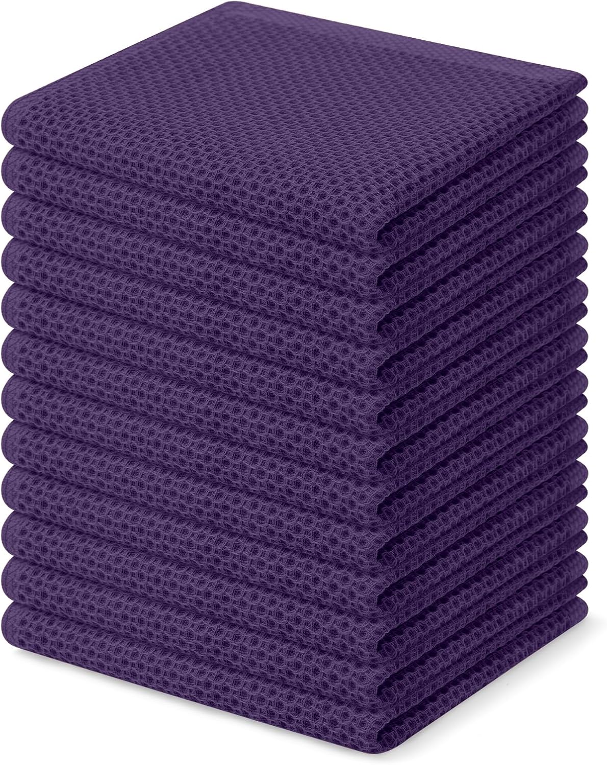 Homaxy 100% Cotton Waffle Weave Kitchen Dish Cloths, Ultra Soft Absorbent Quick Drying Dish Towels, 12 x 12 Inches, 6-Pack, Apricot