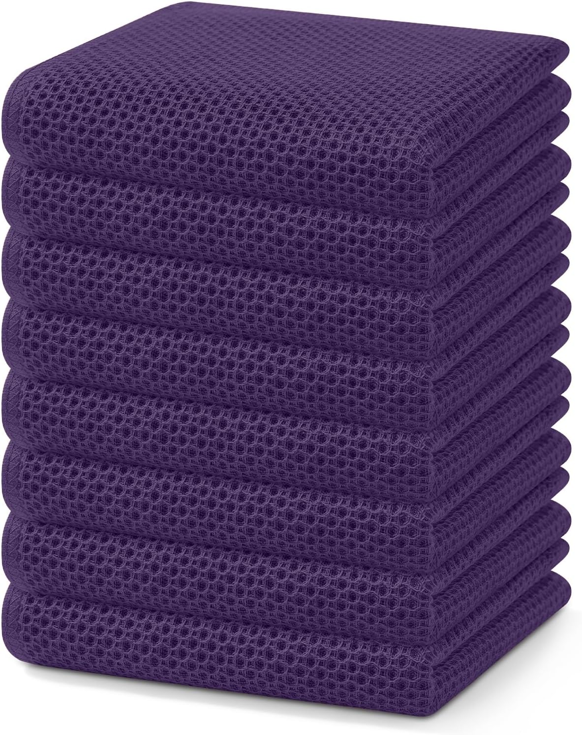 Homaxy 100% Cotton Waffle Weave Kitchen Dish Cloths, Ultra Soft Absorbent Quick Drying Dish Towels, 12 x 12 Inches, 6-Pack, Apricot