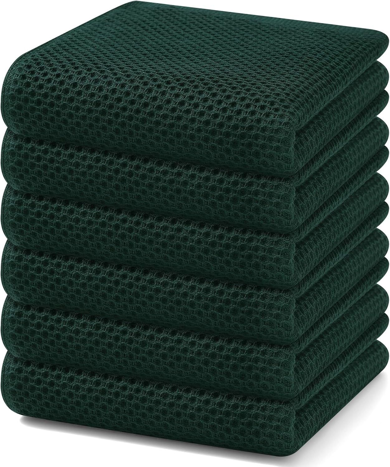 Homaxy 100% Cotton Waffle Weave Kitchen Dish Cloths, Ultra Soft Absorbent Quick Drying Dish Towels, 12 x 12 Inches, 6-Pack, Apricot