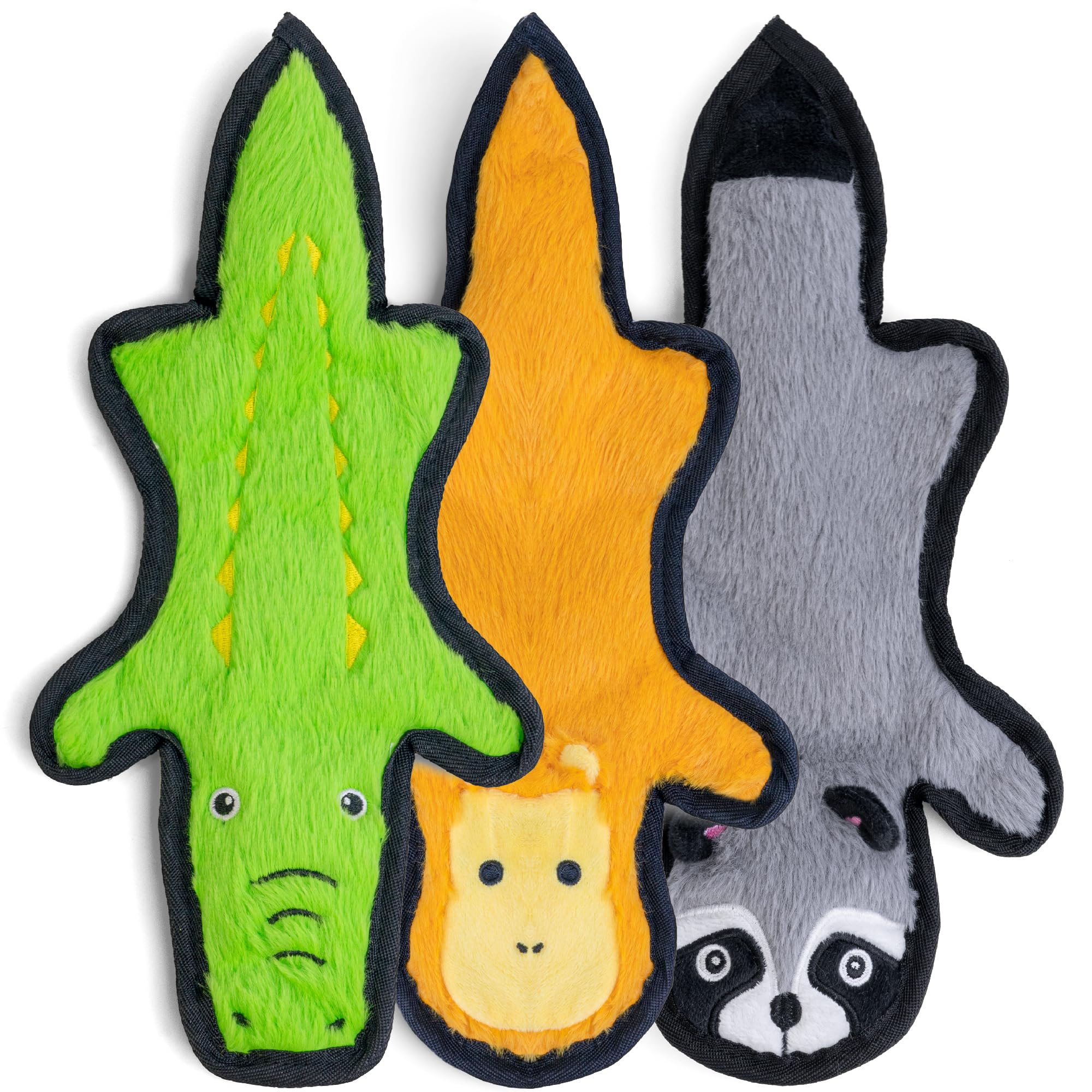 SHARLOVY No Stuffing Dog Toys Crinkle Squeaky, Long Lasting Chews for Aggressive, Durable Plush Dog Puppy Chew Toys for Teething, with 6 Tough Layers for Small Medium Large Breed
