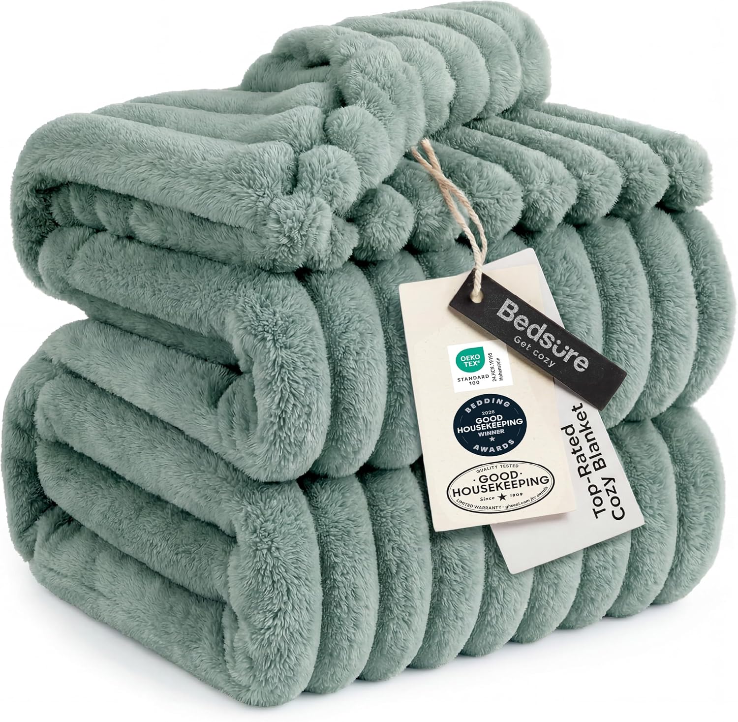 Bedsure GentleSoft White Throw Blanket for Couch - Mothers Gifts Day Birthday Gifts for Women Mom Her, Soft Cozy Fleece Throw Blanket for Girl, Room Home Bedroom Spring Decor, Off White, 50x60 Inches