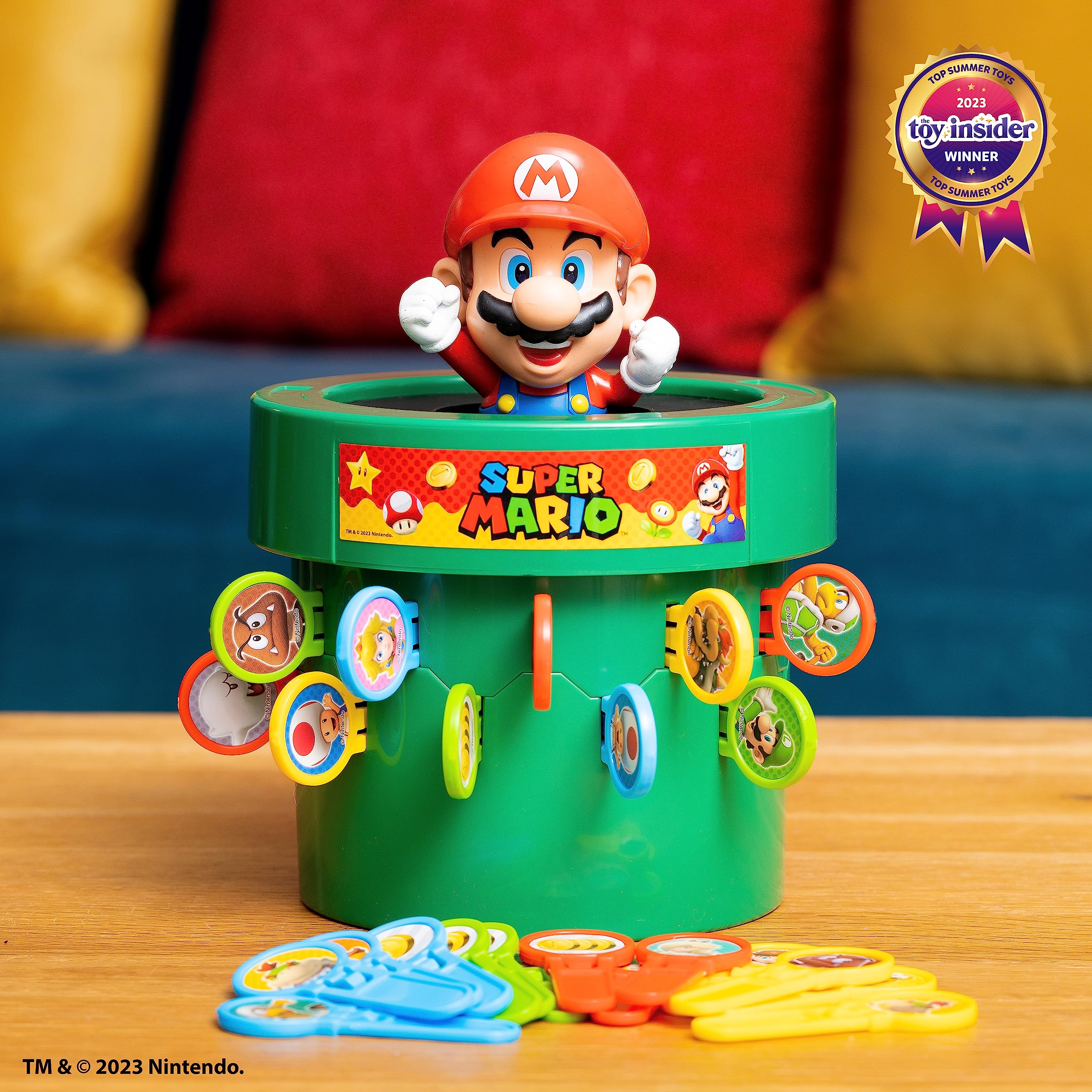 TOMY Pop Up Super Mario Game - Activities for Indoor Recess or Family Game Night - Officially Licensed Super Mario Toys for Kids - Easter Basket Stuffers - 2-4 Players - Ages 4 Years and Up