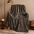 Leopard Print Blanket Fleece Throw for Bed Sofa Travel and Camping, Super Soft Cozy Fluffy Plush Cheetah Print Blanket for All Seasons 50"x60" (Dark Brown)