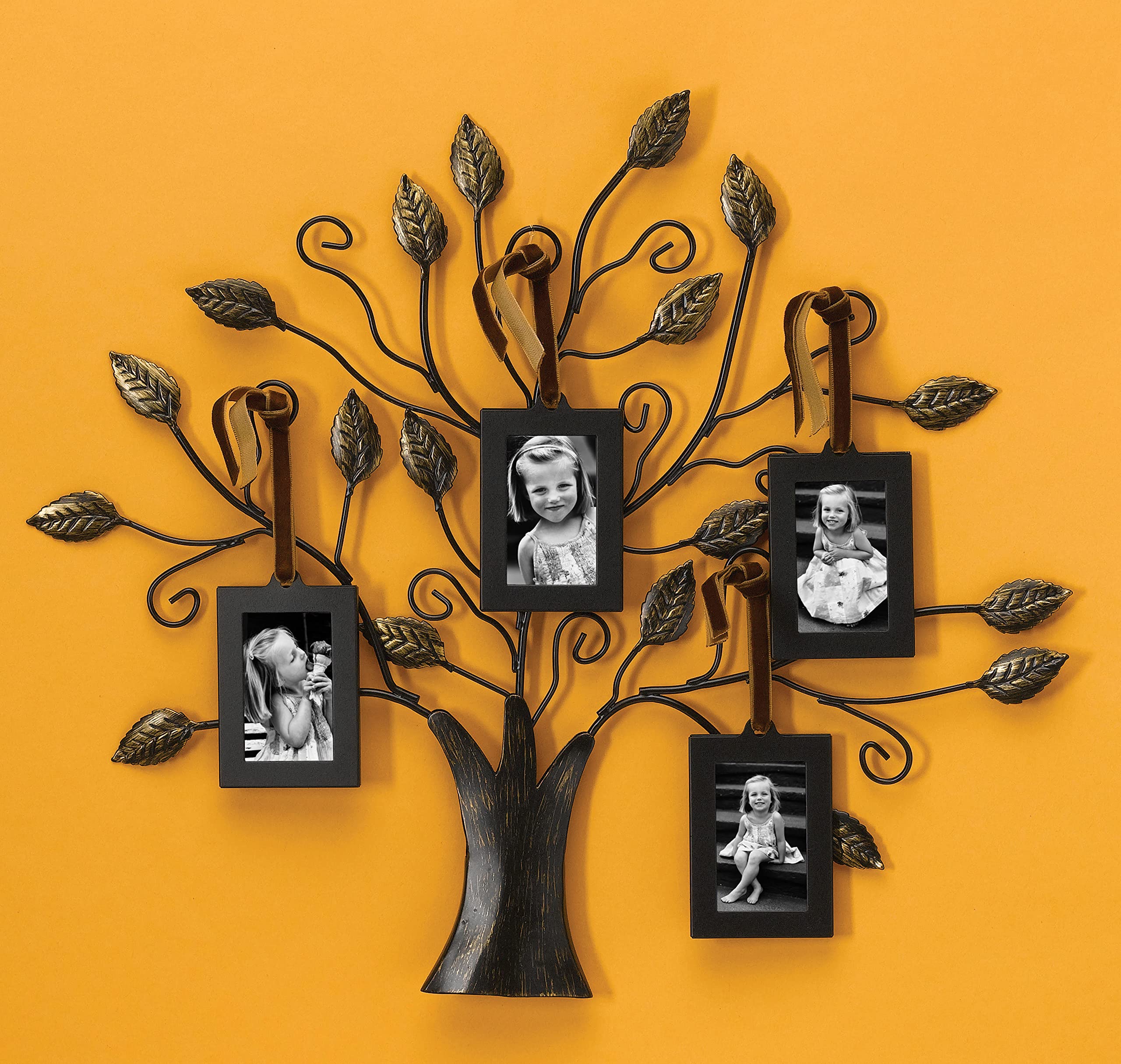 Philip Whitney Parent Picture Frames, Family Tree Picture Frames with 4 Hanging Photo Frames, Wall Decor, Table Decor, Gifts for Mom, 13" (Bronze, 10)