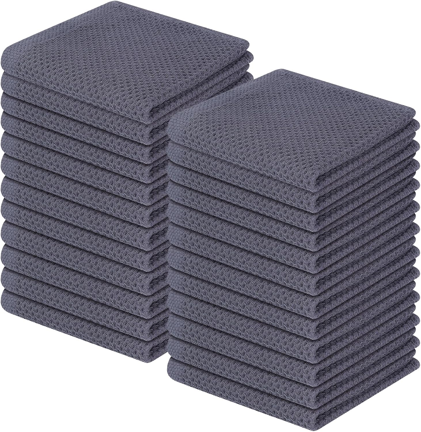 Homaxy 100% Cotton Waffle Weave Kitchen Dish Cloths, Ultra Soft Absorbent Quick Drying Dish Towels, 12 x 12 Inches, 6-Pack, Apricot