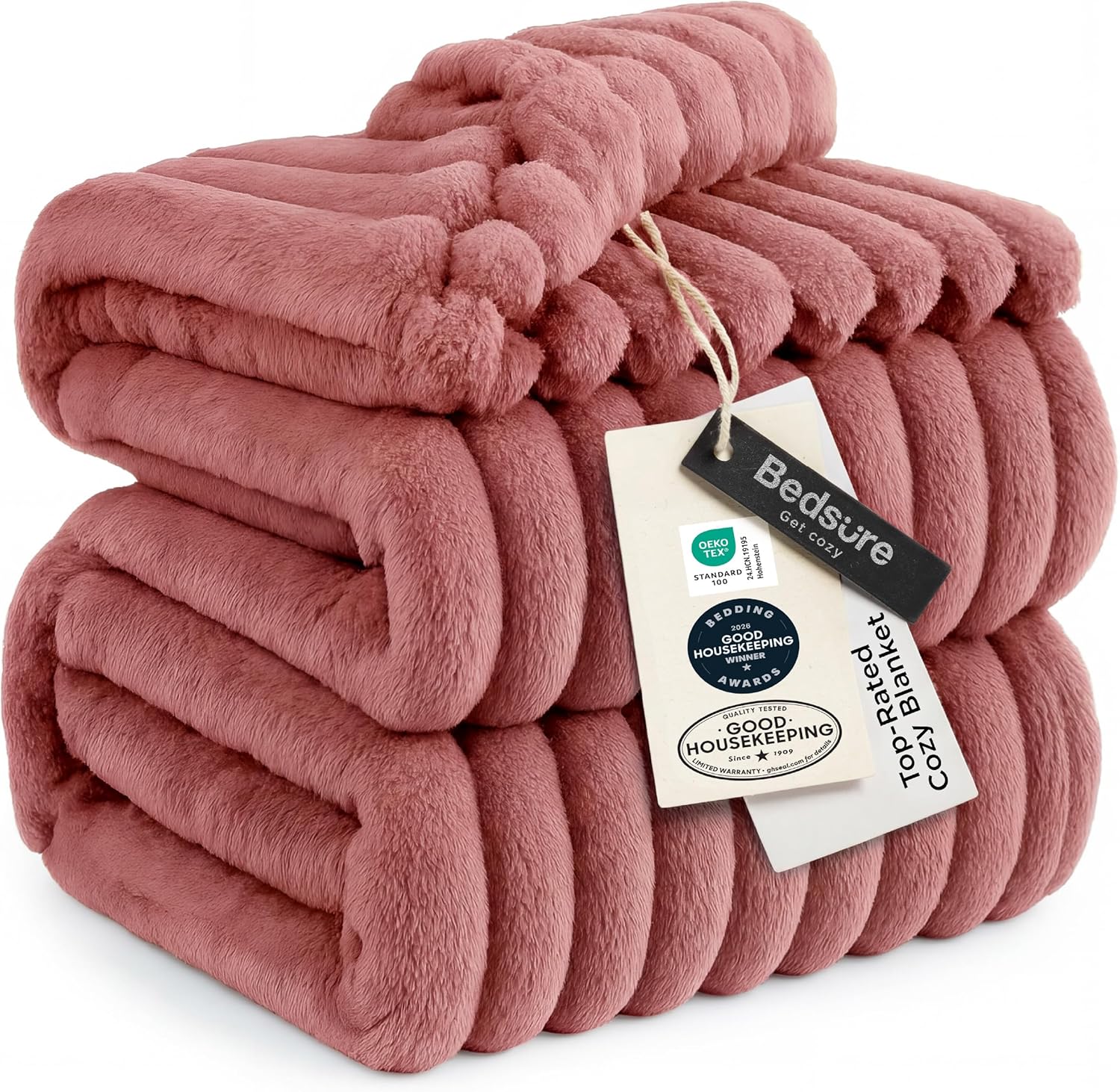 Bedsure GentleSoft White Throw Blanket for Couch - Mothers Gifts Day Birthday Gifts for Women Mom Her, Soft Cozy Fleece Throw Blanket for Girl, Room Home Bedroom Spring Decor, Off White, 50x60 Inches