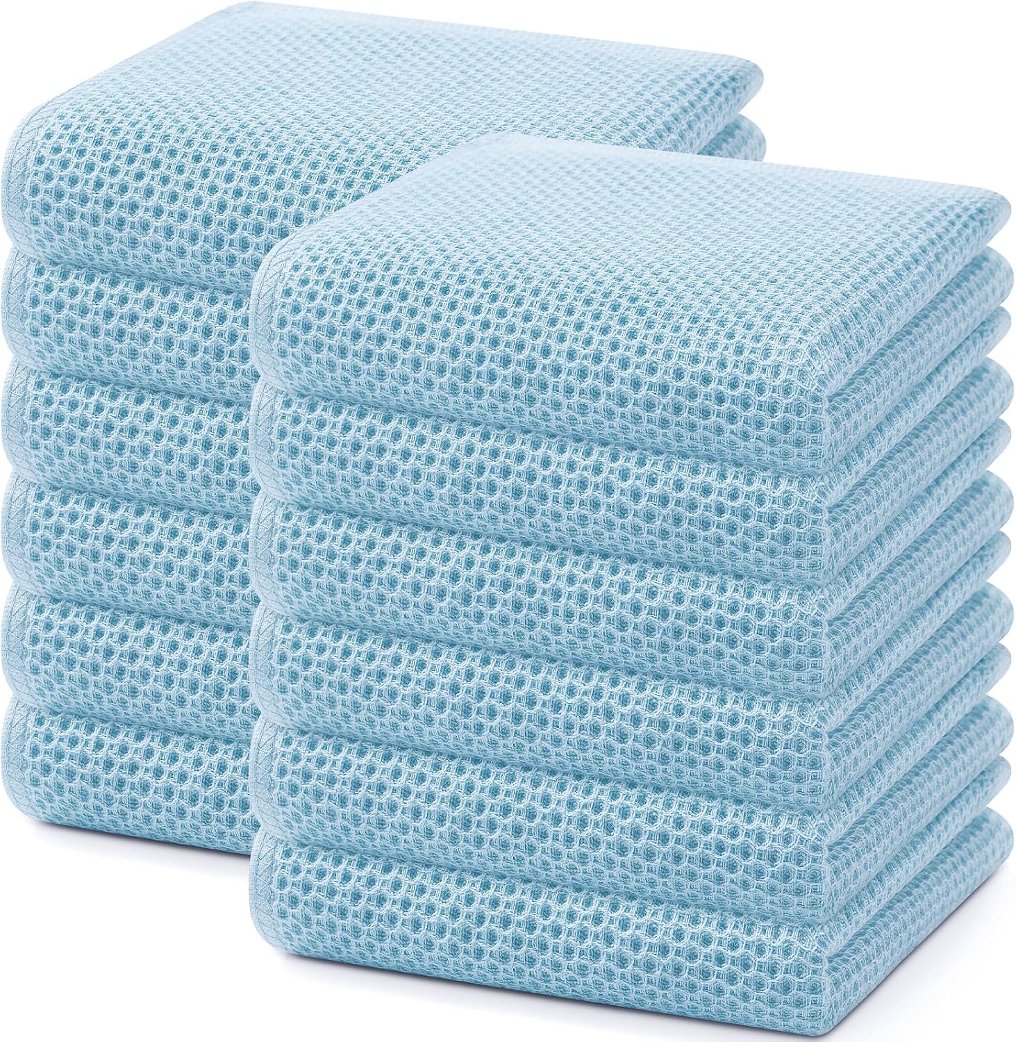 Homaxy 100% Cotton Waffle Weave Kitchen Dish Cloths, Ultra Soft Absorbent Quick Drying Dish Towels, 12 x 12 Inches, 6-Pack, Apricot