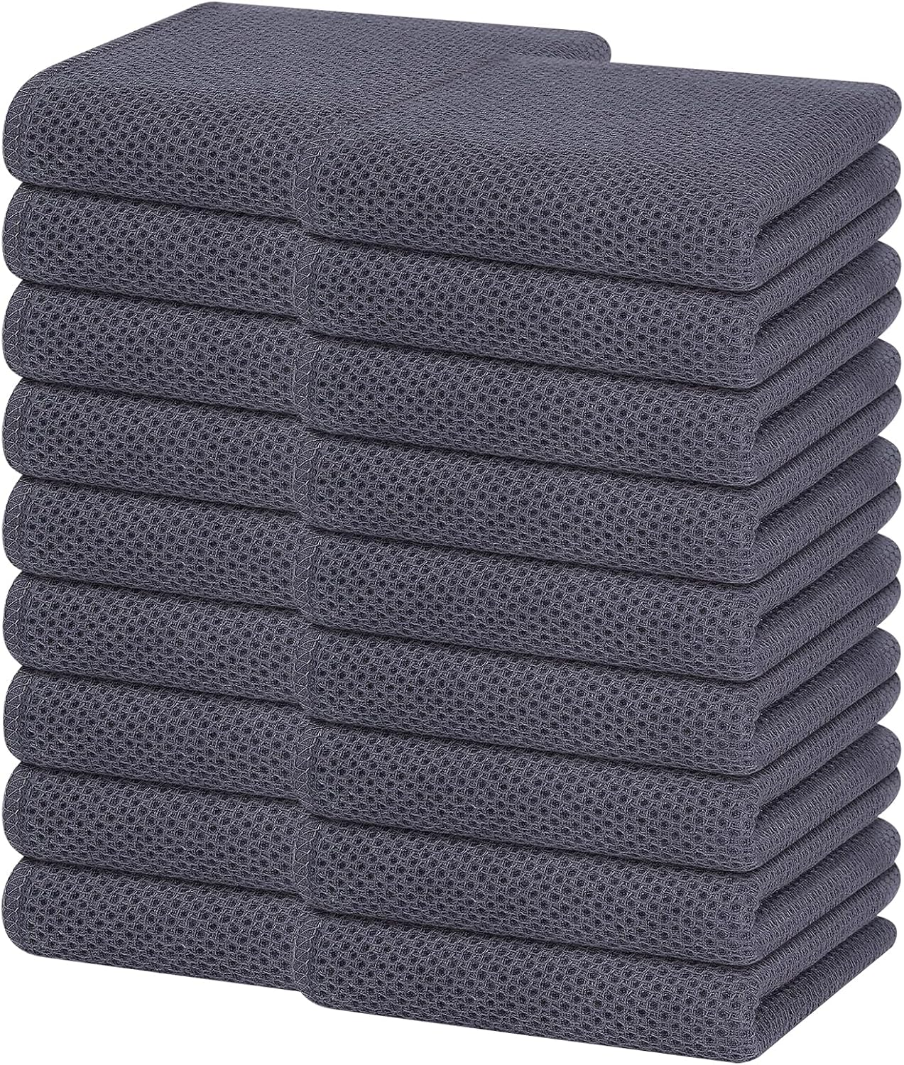 Homaxy 100% Cotton Waffle Weave Kitchen Dish Cloths, Ultra Soft Absorbent Quick Drying Dish Towels, 12 x 12 Inches, 6-Pack, Apricot