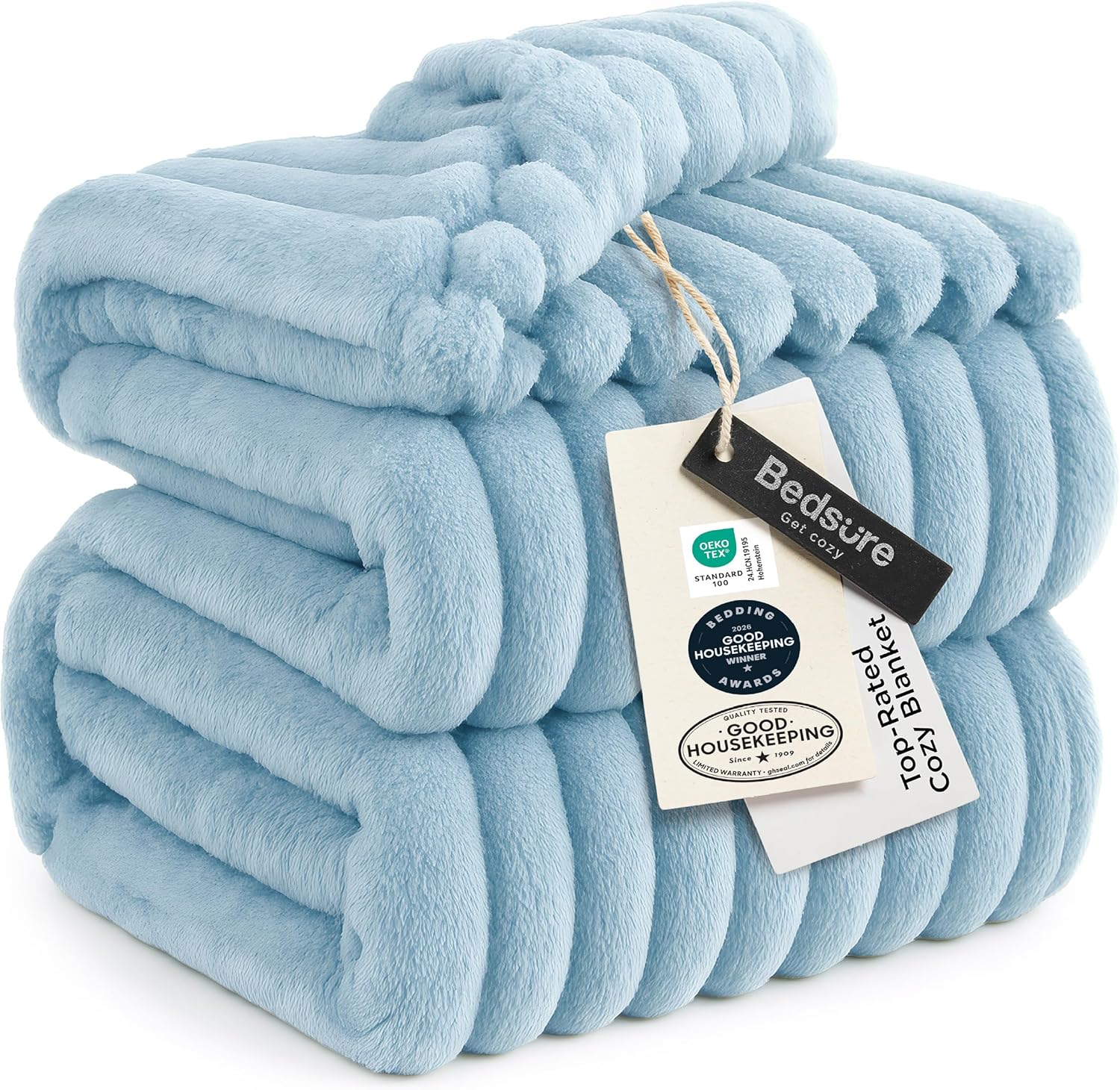 Bedsure GentleSoft White Throw Blanket for Couch - Mothers Gifts Day Birthday Gifts for Women Mom Her, Soft Cozy Fleece Throw Blanket for Girl, Room Home Bedroom Spring Decor, Off White, 50x60 Inches
