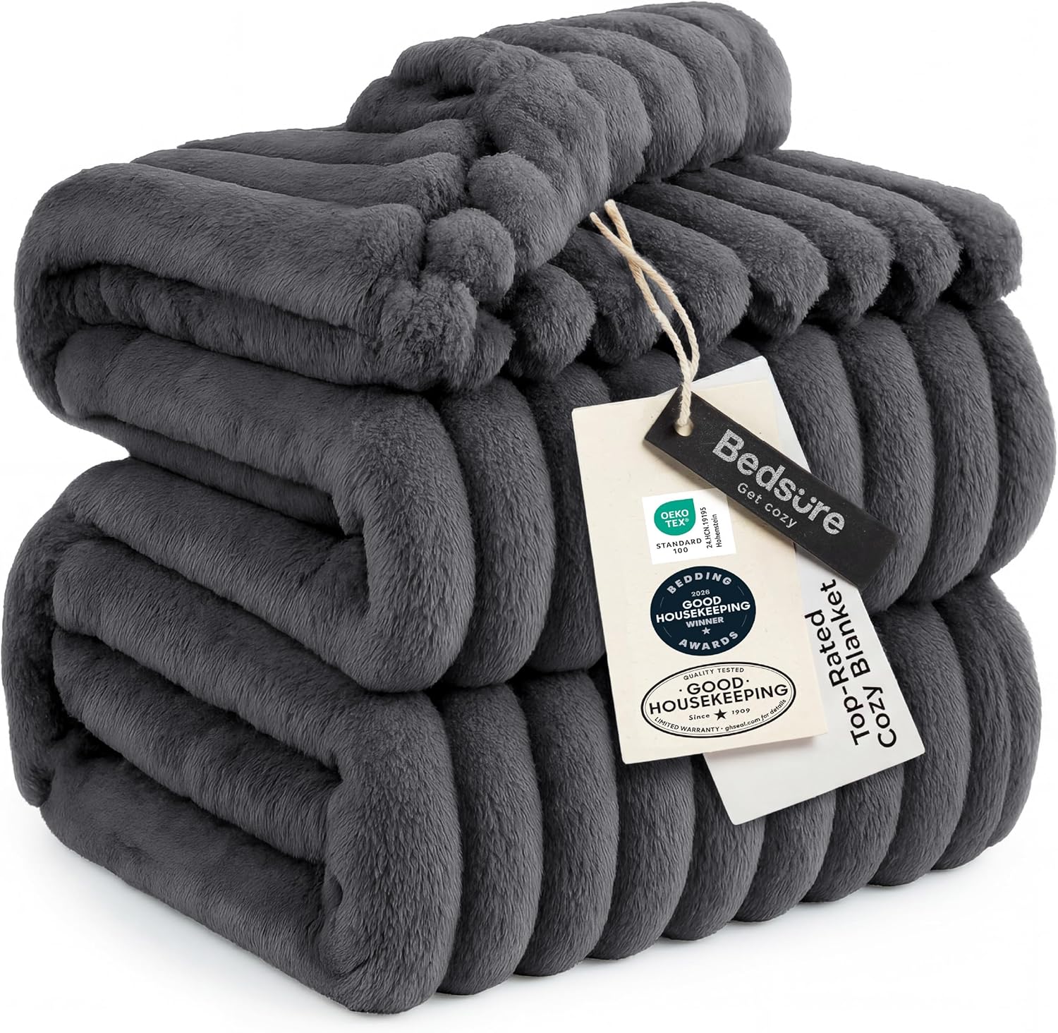 Bedsure GentleSoft White Throw Blanket for Couch - Mothers Gifts Day Birthday Gifts for Women Mom Her, Soft Cozy Fleece Throw Blanket for Girl, Room Home Bedroom Spring Decor, Off White, 50x60 Inches