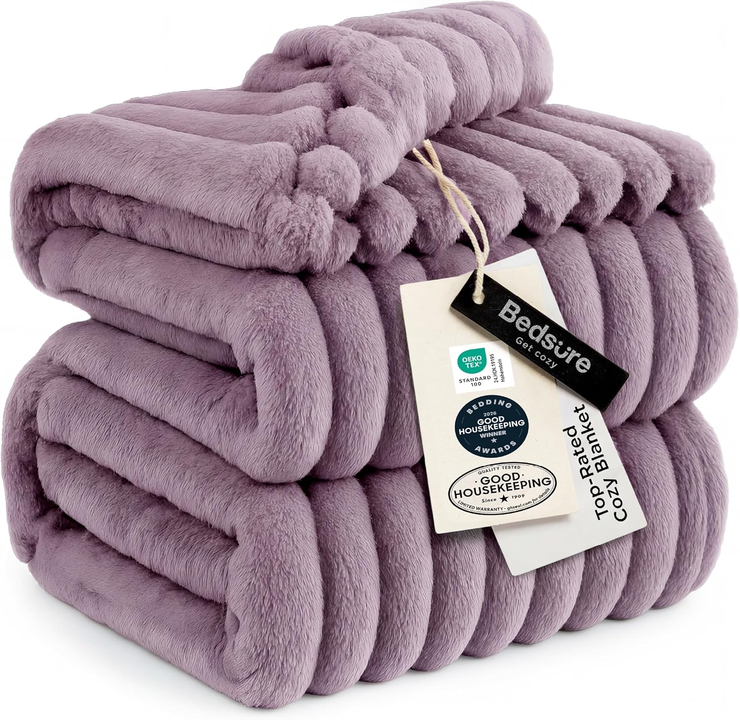 Bedsure GentleSoft White Throw Blanket for Couch - Mothers Gifts Day Birthday Gifts for Women Mom Her, Soft Cozy Fleece Throw Blanket for Girl, Room Home Bedroom Spring Decor, Off White, 50x60 Inches