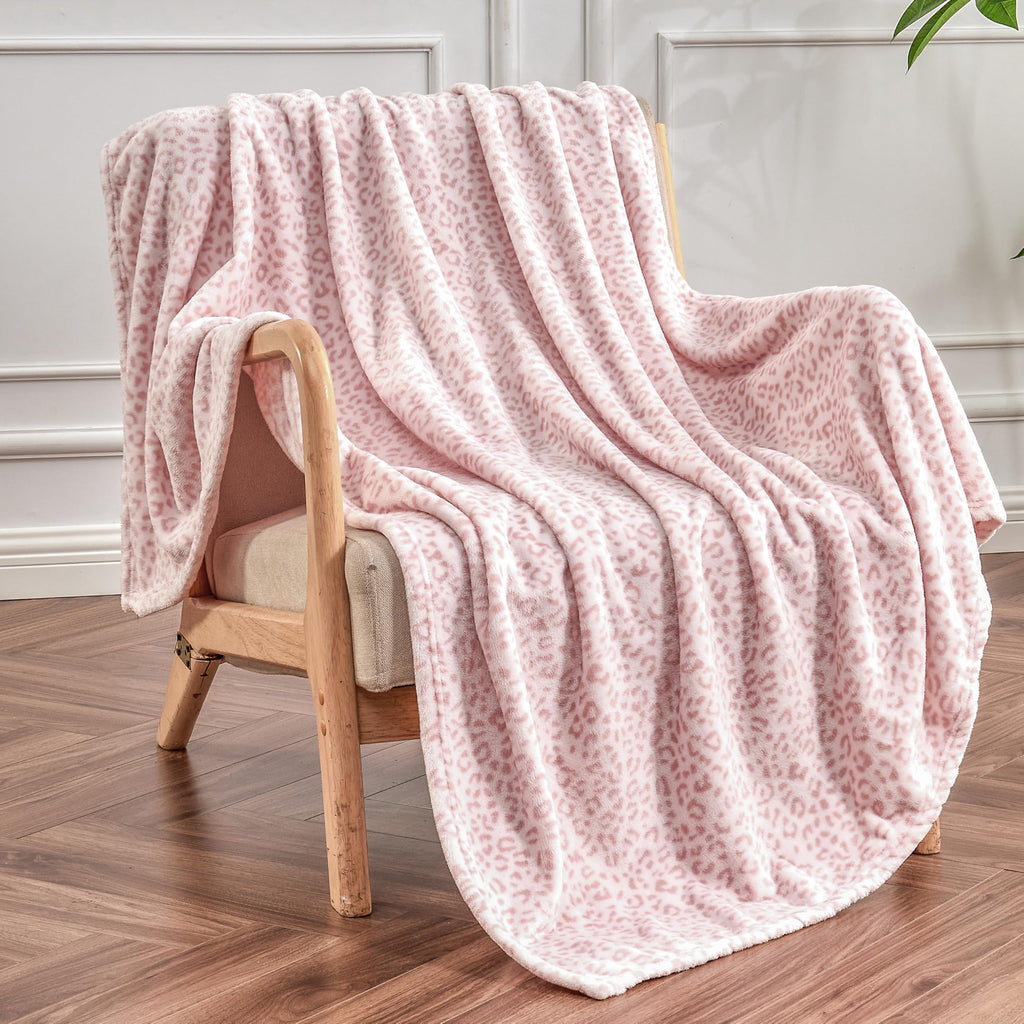 Leopard Print Blanket Fleece Throw for Bed Sofa Travel and Camping, Super Soft Cozy Fluffy Plush Cheetah Print Blanket for All Seasons 50"x60" (Dark Brown)