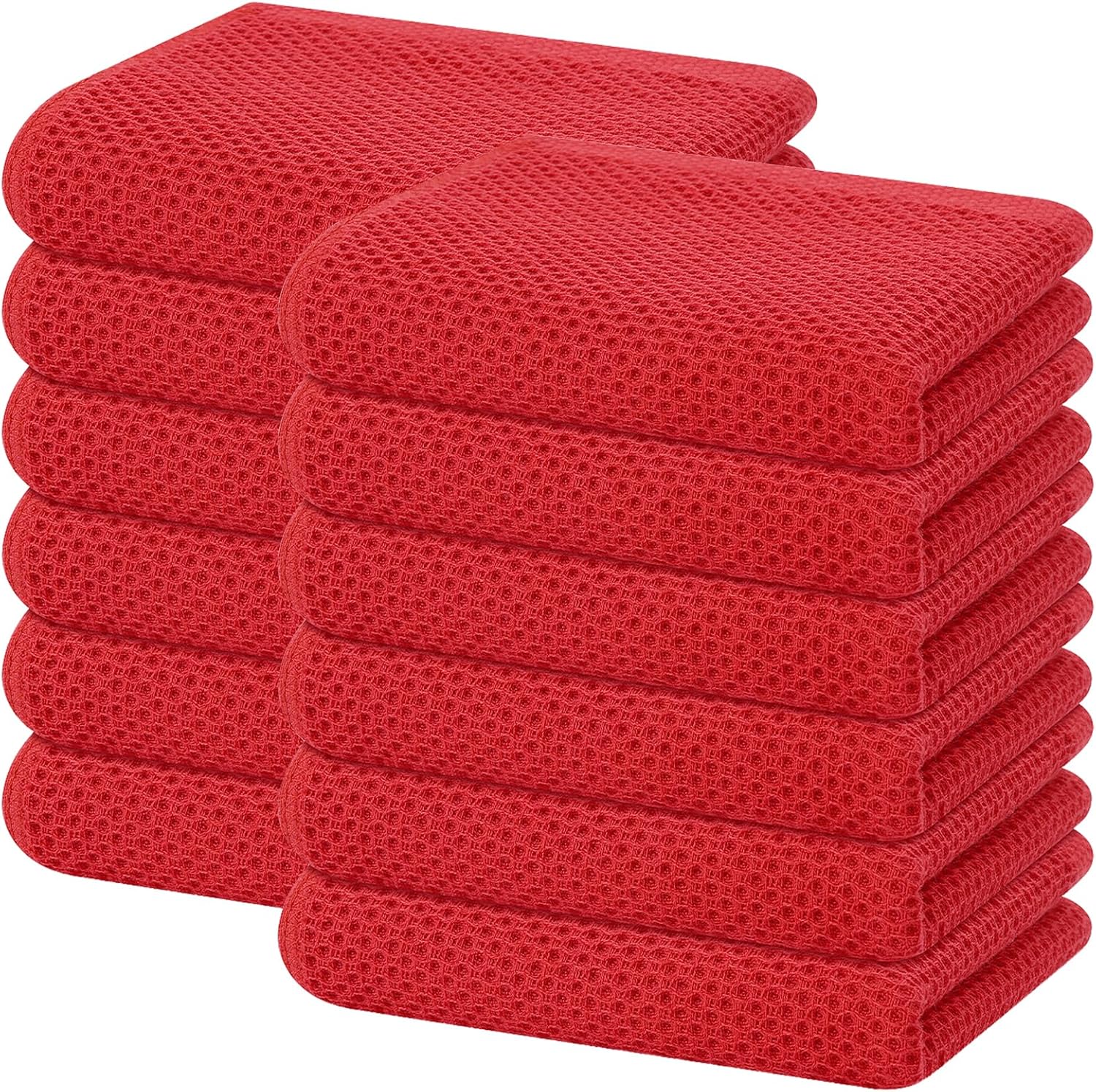 Homaxy 100% Cotton Waffle Weave Kitchen Dish Cloths, Ultra Soft Absorbent Quick Drying Dish Towels, 12 x 12 Inches, 6-Pack, Apricot