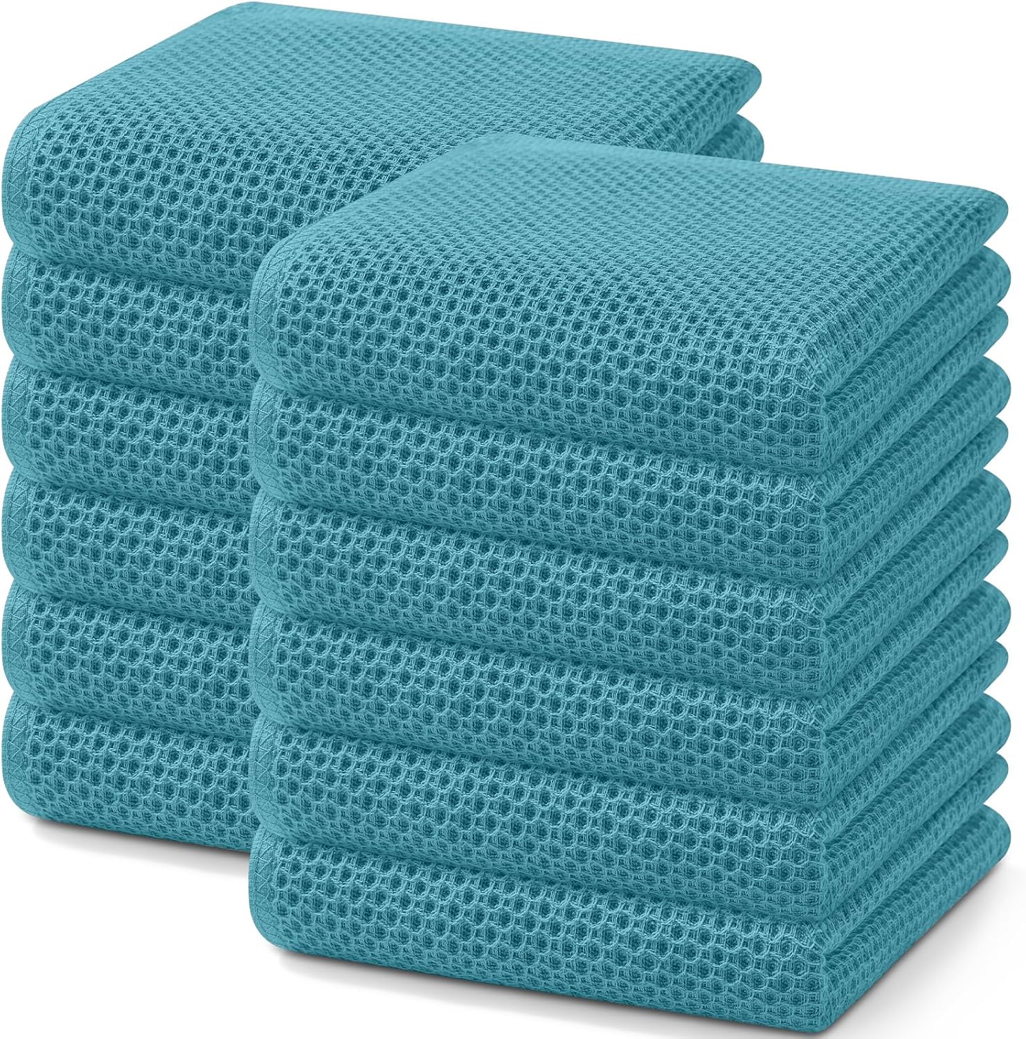 Homaxy 100% Cotton Waffle Weave Kitchen Dish Cloths, Ultra Soft Absorbent Quick Drying Dish Towels, 12 x 12 Inches, 6-Pack, Apricot