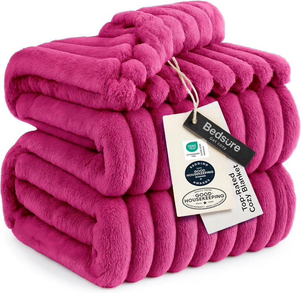 Bedsure GentleSoft White Throw Blanket for Couch - Mothers Gifts Day Birthday Gifts for Women Mom Her, Soft Cozy Fleece Throw Blanket for Girl, Room Home Bedroom Spring Decor, Off White, 50x60 Inches