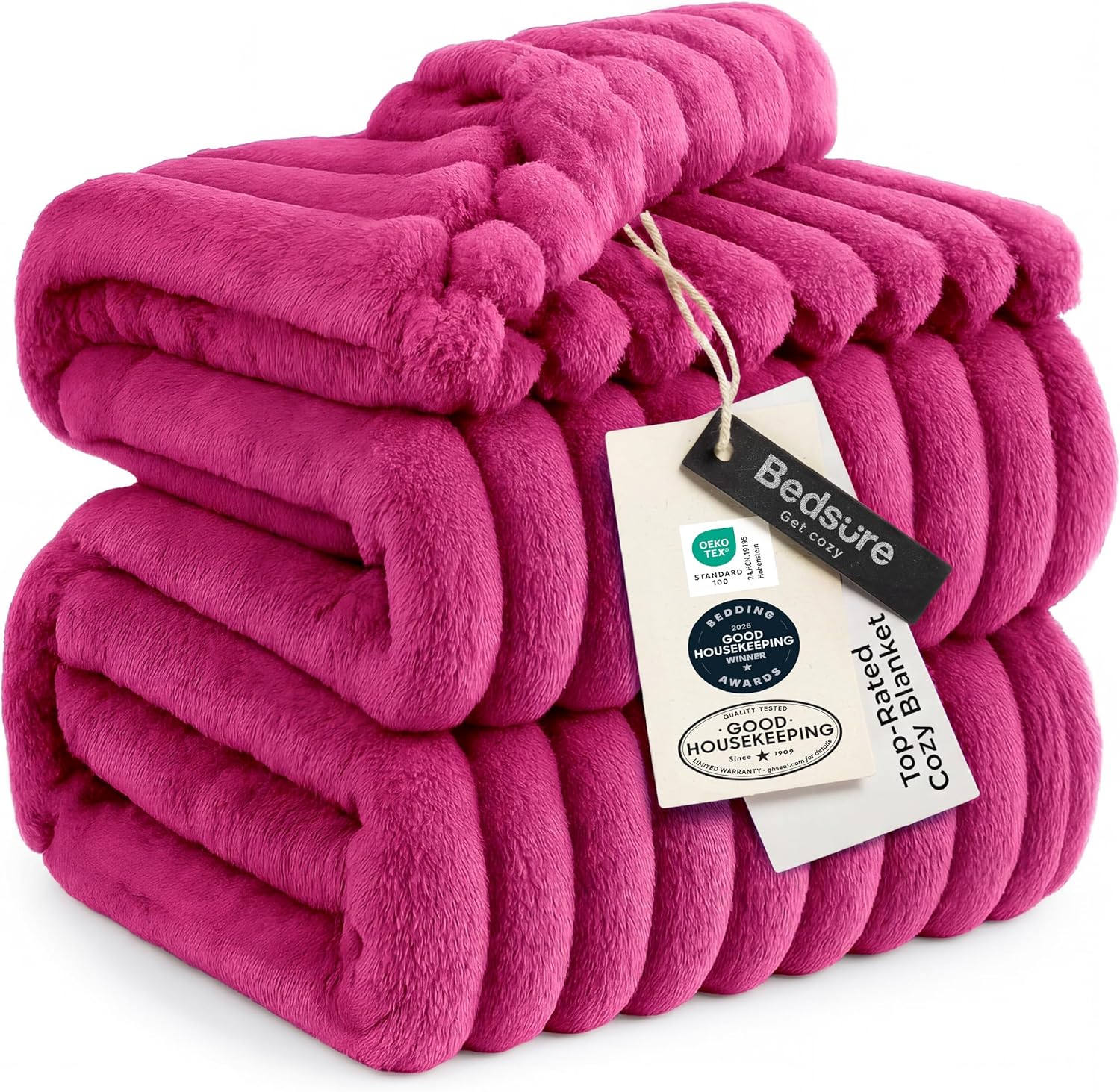 Bedsure GentleSoft White Throw Blanket for Couch - Mothers Gifts Day Birthday Gifts for Women Mom Her, Soft Cozy Fleece Throw Blanket for Girl, Room Home Bedroom Spring Decor, Off White, 50x60 Inches