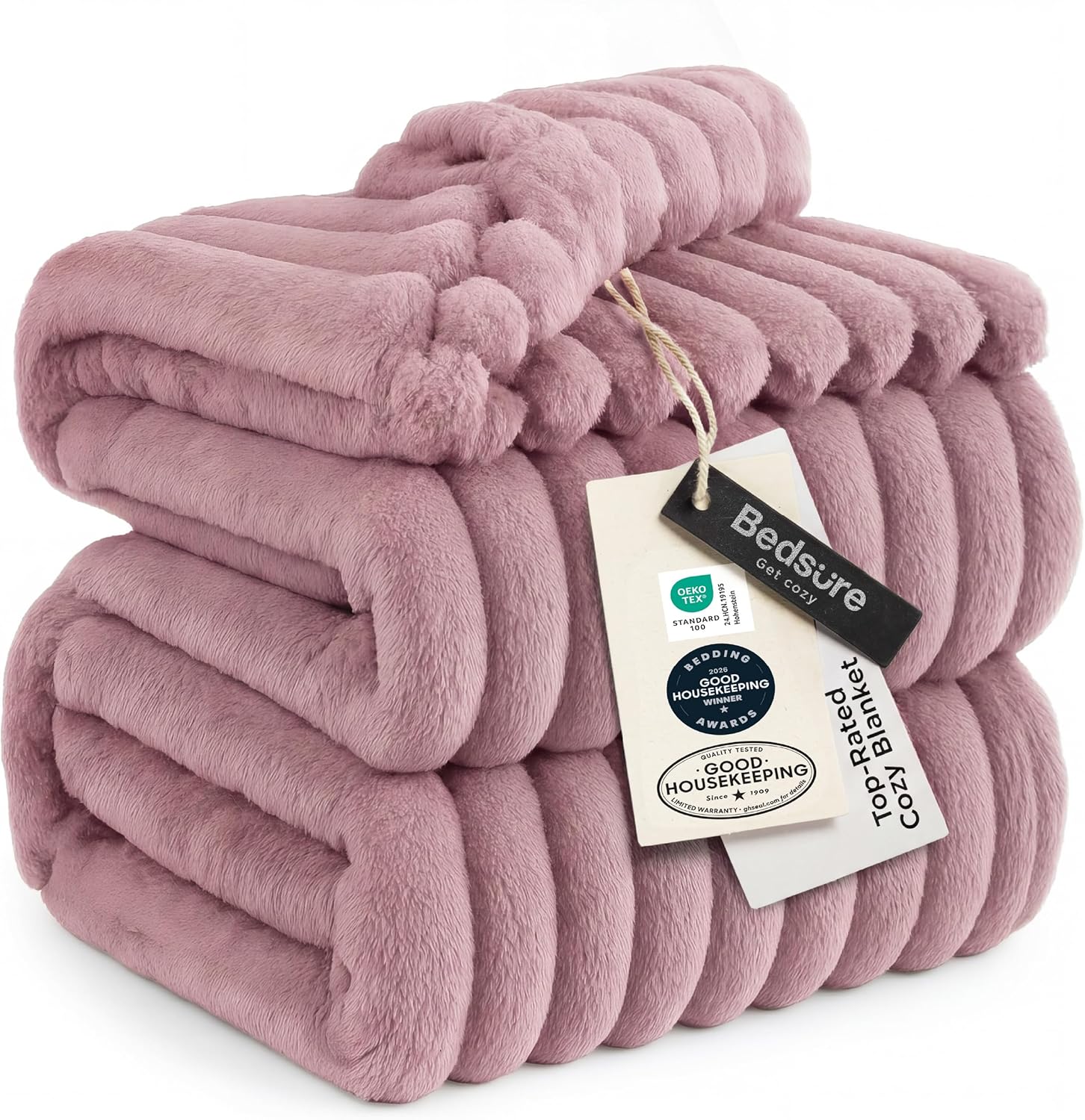 Bedsure GentleSoft White Throw Blanket for Couch - Mothers Gifts Day Birthday Gifts for Women Mom Her, Soft Cozy Fleece Throw Blanket for Girl, Room Home Bedroom Spring Decor, Off White, 50x60 Inches