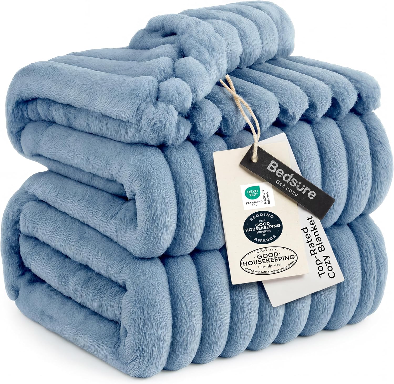 Bedsure GentleSoft White Throw Blanket for Couch - Mothers Gifts Day Birthday Gifts for Women Mom Her, Soft Cozy Fleece Throw Blanket for Girl, Room Home Bedroom Spring Decor, Off White, 50x60 Inches