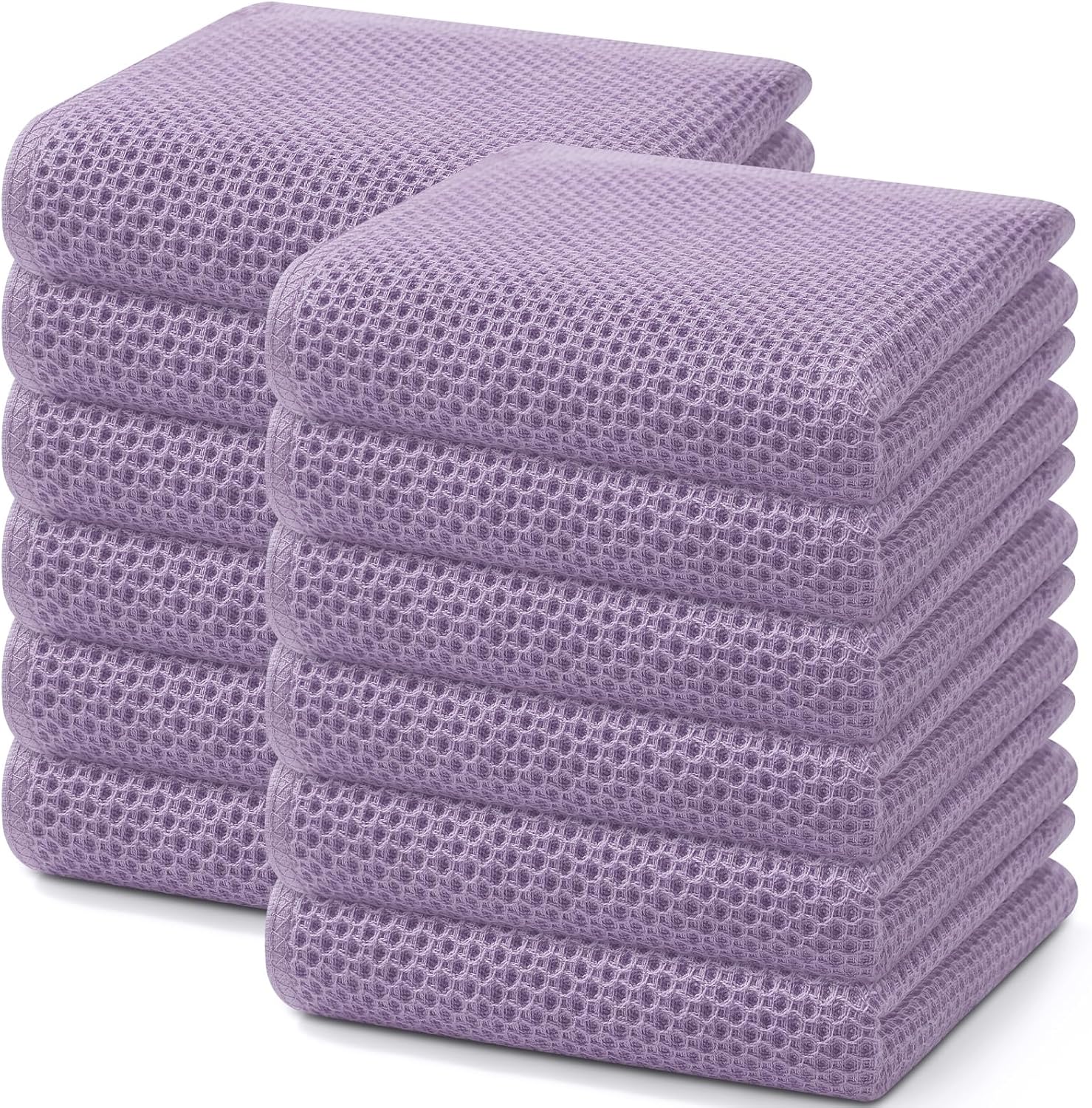 Homaxy 100% Cotton Waffle Weave Kitchen Dish Cloths, Ultra Soft Absorbent Quick Drying Dish Towels, 12 x 12 Inches, 6-Pack, Apricot