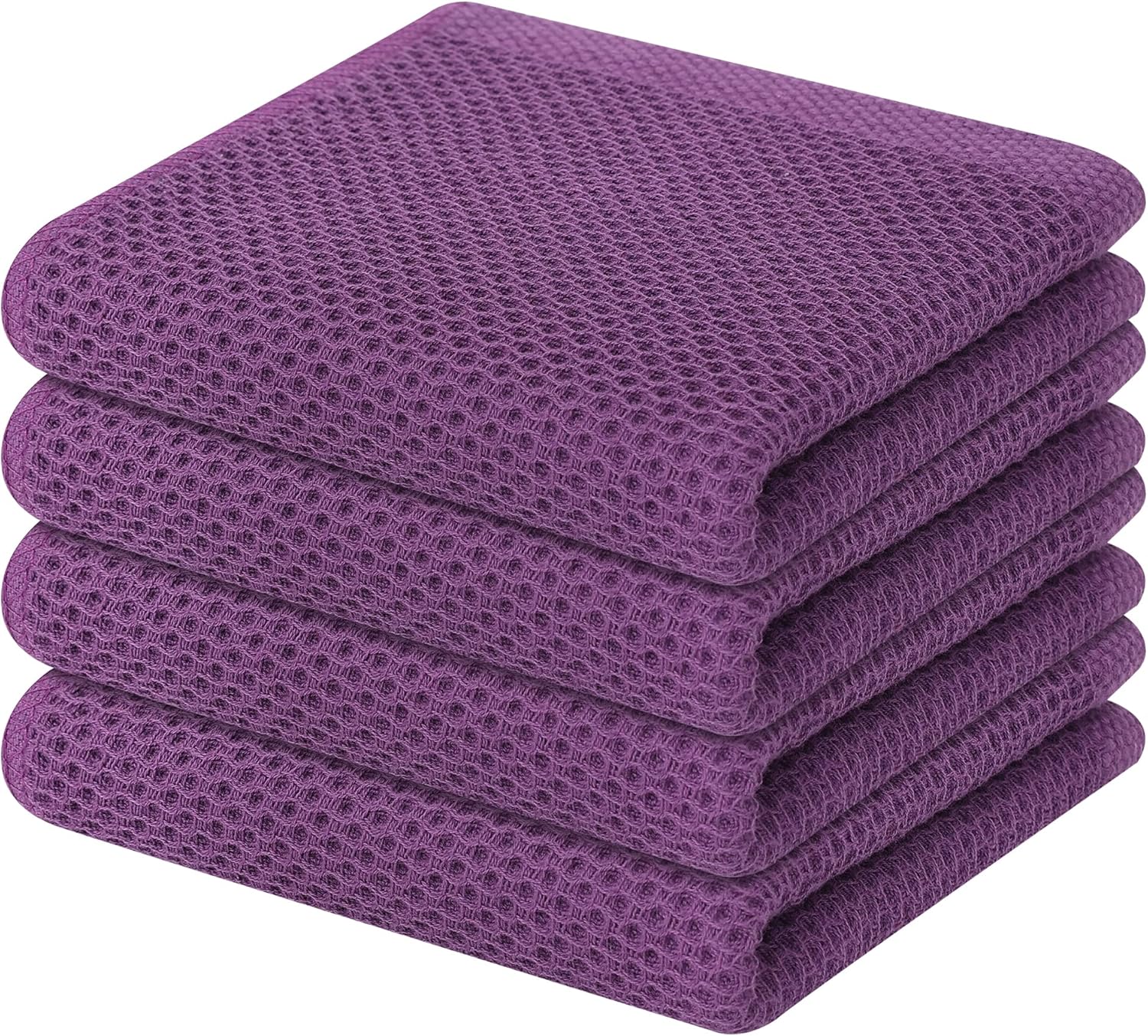 Homaxy 100% Cotton Waffle Weave Kitchen Dish Cloths, Ultra Soft Absorbent Quick Drying Dish Towels, 12 x 12 Inches, 6-Pack, Apricot