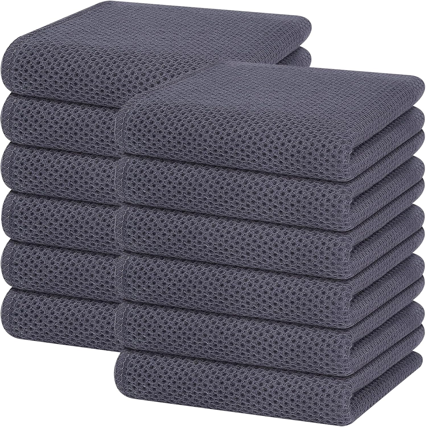 Homaxy 100% Cotton Waffle Weave Kitchen Dish Cloths, Ultra Soft Absorbent Quick Drying Dish Towels, 12 x 12 Inches, 6-Pack, Apricot